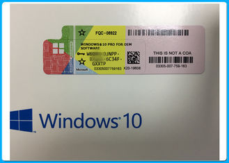 Microsoft Windows 10 υπέρ cOem βασικό 100% αυτοκόλλητων ετικεττών αδειών COA που ενεργοποιείται on-line